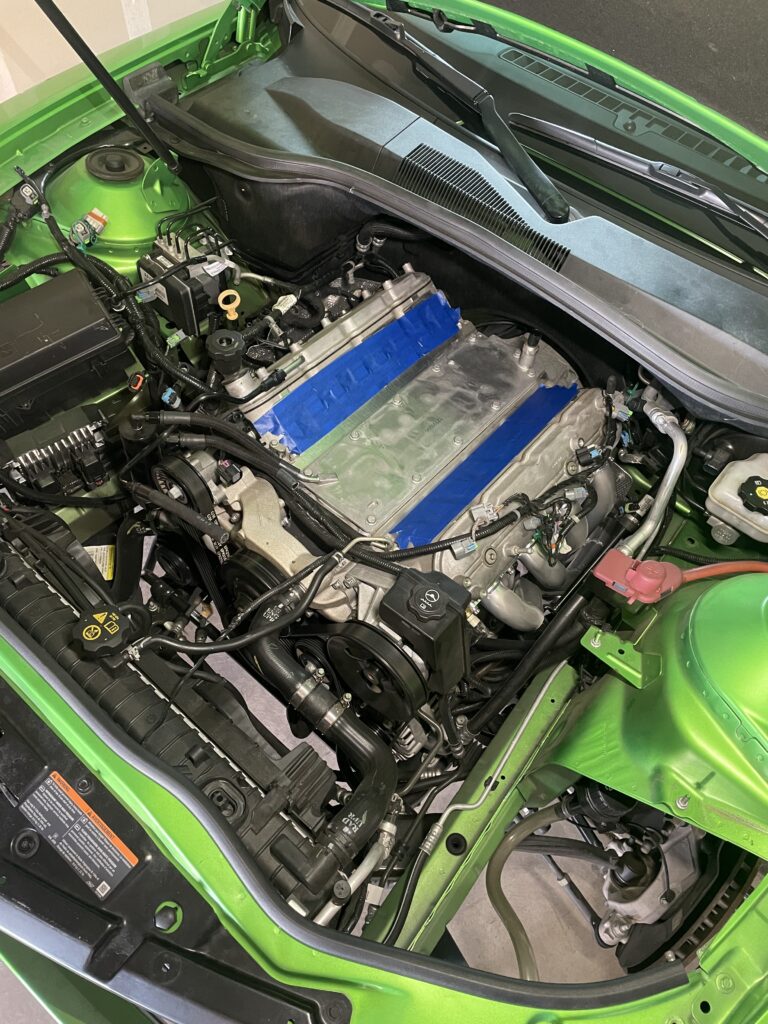 Whipple supercharger fitted to the LS3 with the protective film still on