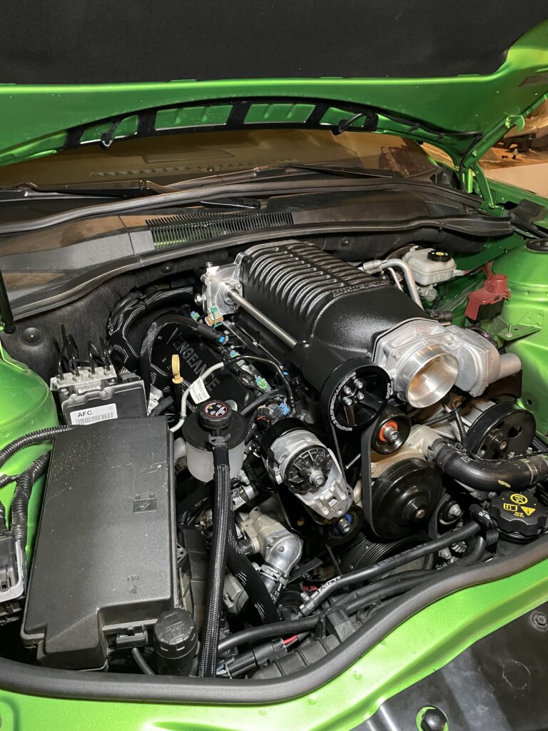 Whipple supercharger and belt drive installed on the LS3 in a 2012 Camaro SS